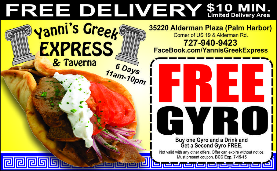 Coupon for Yanni's Greek Express